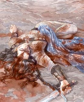 Fallen warrior illustration